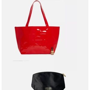 CAROLINA HERRERA CH Good Girl RED Glossy TOTE Bag NEW Bundle